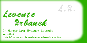 levente urbanek business card